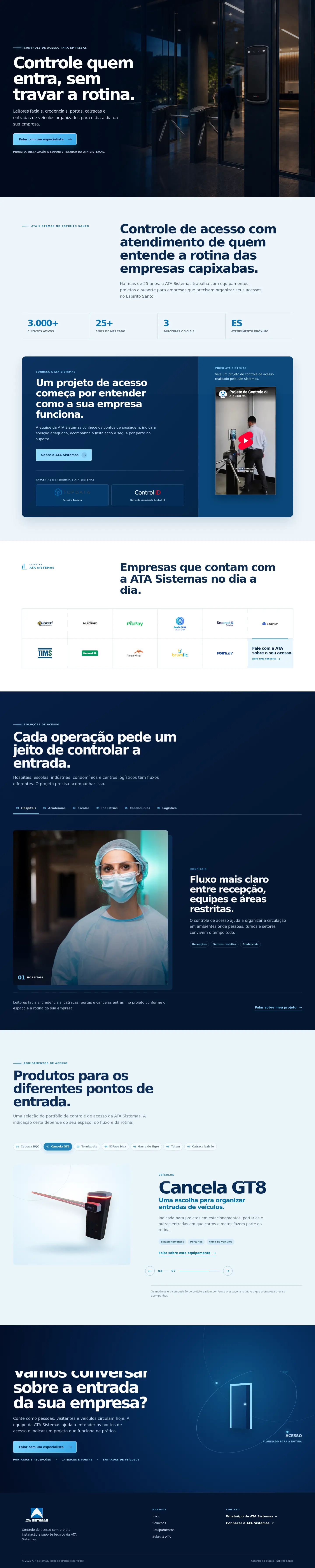Landing page real da ATA Acesso exibida em um notebook