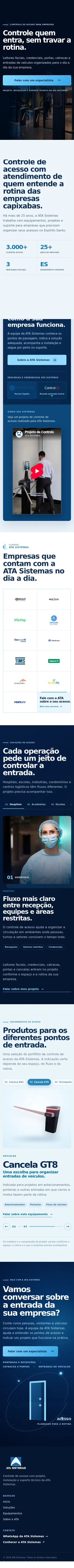 Landing page real da ATA Acesso em versão mobile