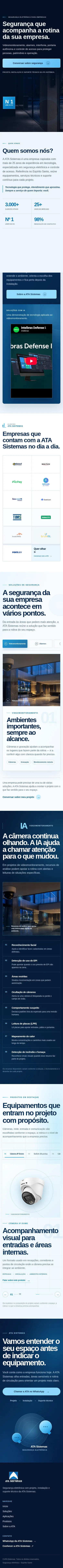 Landing page real da ATA Segurança em versão mobile